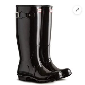 Hunter Original Tall Gloss Rain Boots Black